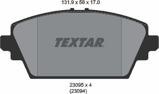 Тормозные колодки Textar. Артикул 2309501