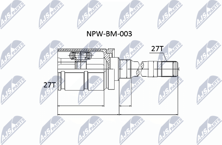 Шрус внутренний (граната) NTY. Артикул NPW-BM-003