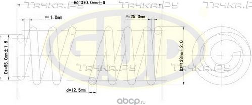 Пружина подвески G.U.D. передняя для Volkswagen Golf IV 1997-2006. Артикул GCS095026