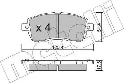 Тормозные колодки Metelli передние для Ford KA III 2016-2026. Артикул 22-1185-0