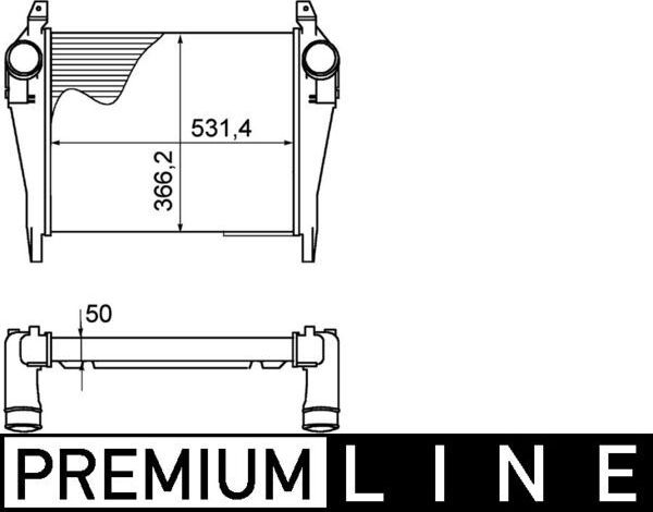 Интеркулер Mahle Premium. Артикул CI 268 000P
