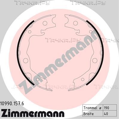 Тормозные колодки (стояночная тормозная система) Zimmermann задние для Nissan Leaf I (ZE0/AZE0) 2010-2017. Артикул 10990.157.6