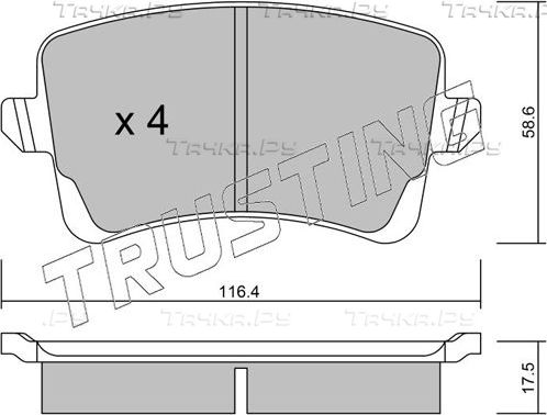 Тормозные колодки Trusting задние для Audi S5 I (8T) 2007-2017. Артикул 792.0