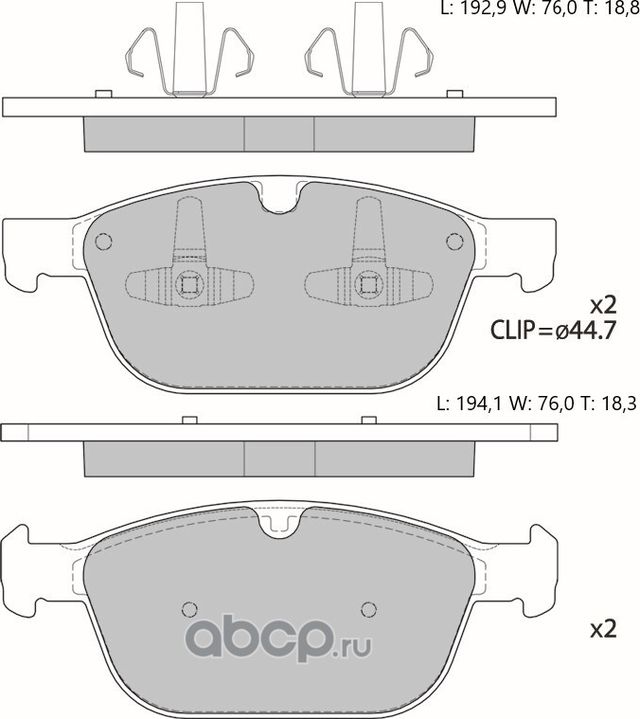 Колодки тормозные дисковые противоскрипная пластина в компл. (Avantech). Артикул AV140
