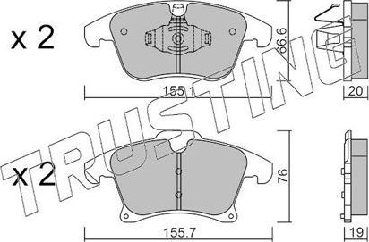 Тормозные колодки Trusting передние для Ford Mondeo V 2014-2026. Артикул 1063.1