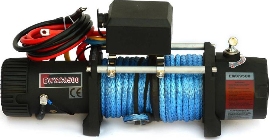 Лебёдка электрическая 12V высокоскоростная 9500 lbs 4350 кг (синтетический трос). Артикул EWXC9500SSR