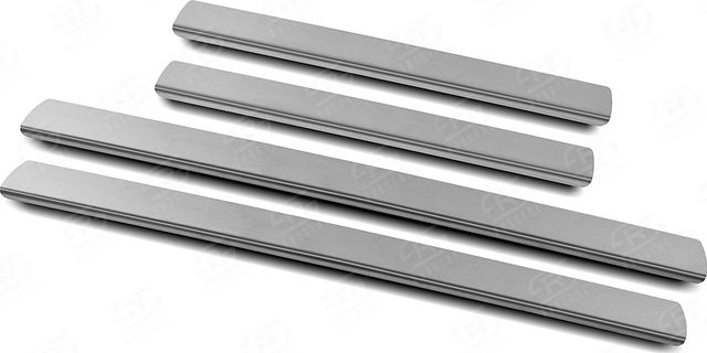 Накладки RusStal на пороги (лист нерж., шлифованный) для ВАЗ Lada Kalina I 2004-2013. Артикул LAKALIN04-02