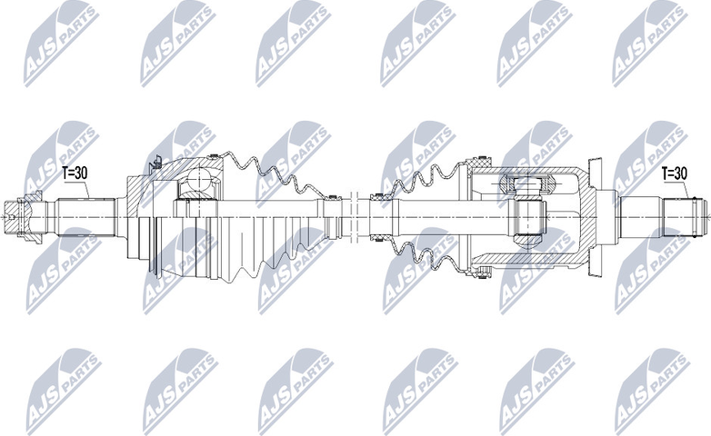Полуось (привод в сборе, приводной вал) NTY. Артикул NPW-TY-121