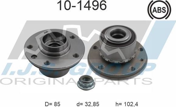 Ступичный подшипник (комплект) IJS Group. Артикул 10-1496