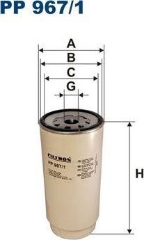 Топливный фильтр Filtron для DAF CF 2013-2026. Артикул PP 967/1