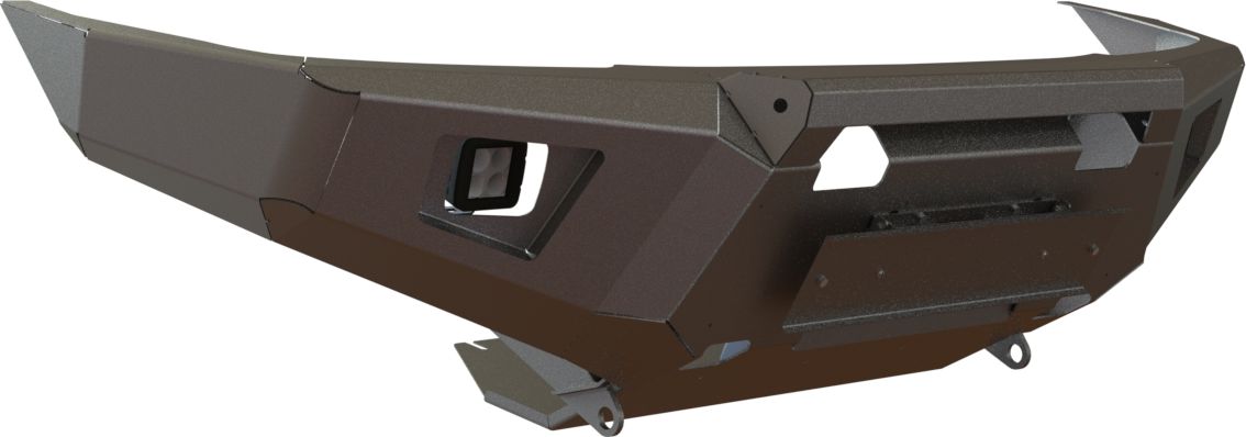 Бампер силовой передний STC тип Revo для Toyota Land Cruiser Prado 95 1996-2002 с защитной дугой и ПТФ. Артикул STC-TLCP95-BFR-C1-L1