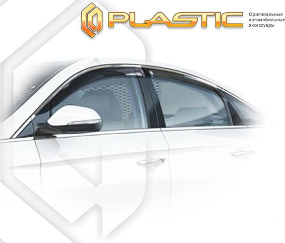Дефлекторы СА Пластик для окон (Classic полупрозрачный) Hyundai Sonata LF 2017–2026. Артикул 2010030313030