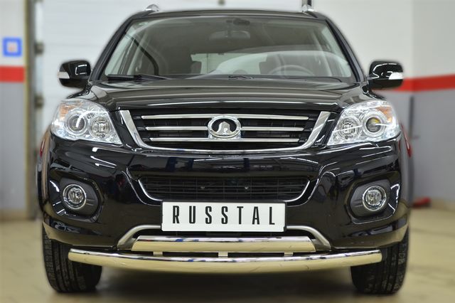 Защита RusStal переднего бампера 75х42(дуга) 75х42 (дуга) для Great Wall Hover H6 2013-2017. Артикул GH6Z-001626