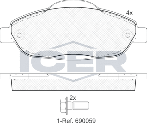 Тормозные колодки Icer. Артикул 181851