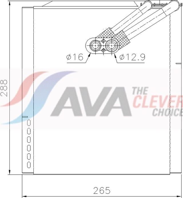 Испаритель кондиционера AVA (алюминий) для Kia Sportage III 2010-2016. Артикул KAV357