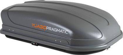 Автомобильный бокс Yuago Pragmatic (тиснение) (EuroLock) серый (410 л, 147х97х39 см). Артикул 2000000009926