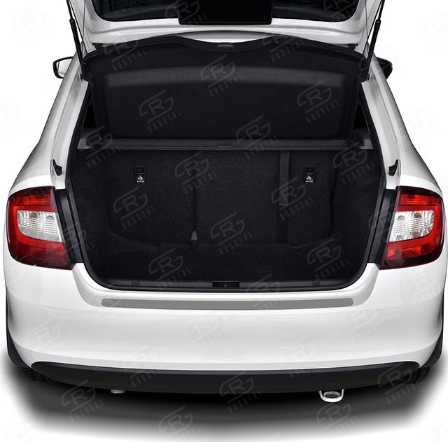 Накладка RusStal на задний бампер (лист нерж., шлифованный) для Skoda Rapid I 2012-2020. Артикул SKRN-003404