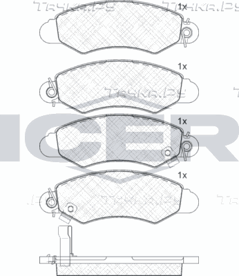 Тормозные колодки Icer для Subaru Justy II 1995-2003. Артикул 181293