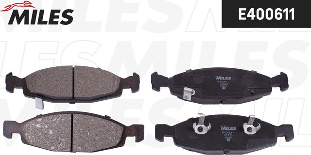 Тормозные колодки Miles (Low-Metallic) передние для Jeep Cherokee II (XJ) 1995-2001. Артикул E400611