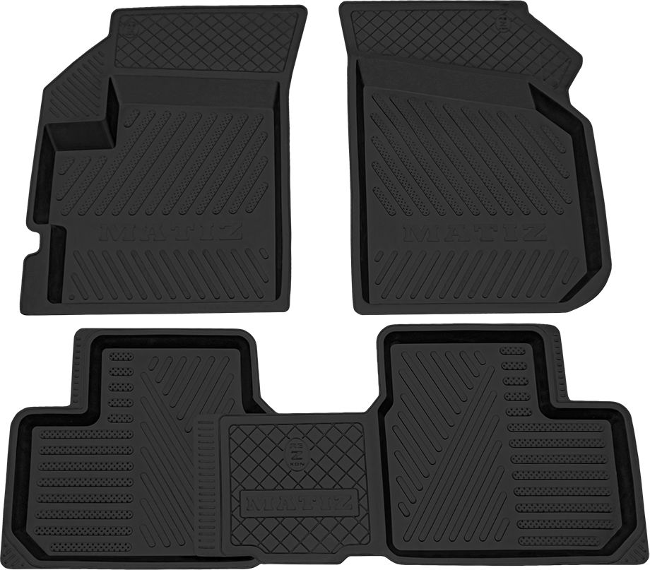 Коврики Rezkon резиновые для салона Daewoo Matiz 1998-2015. Артикул 1014010100
