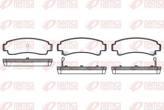 Тормозные колодки Remsa задние для Nissan Sunny N14 1990-1995. Артикул 0302.02