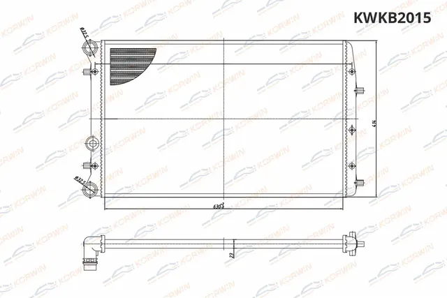 Радиатор охлаждения VW Polo Skoda Fabia 99 ) AC сборный (Korwin) Korwin. Артикул KWKB2015