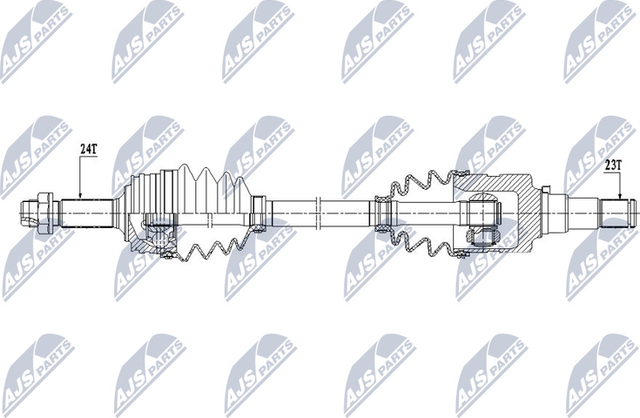 Полуось (привод в сборе, приводной вал) NTY правая для Citroen C1 II 2014-2026. Артикул NPW-TY-094
