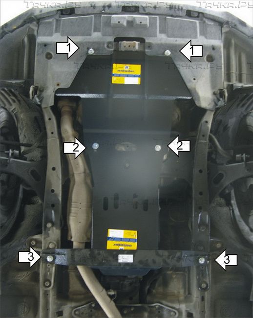 Защита Мотодор для картера, КПП Subaru Outback IV 2009-2014. Артикул 02221