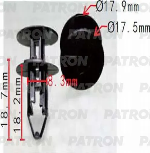 Клипса пластмассовая Renault применяемость бампер PATRON P37-0528 Patron. Артикул P37-0528