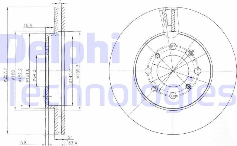 Тормозной диск Delphi. Артикул BG4148