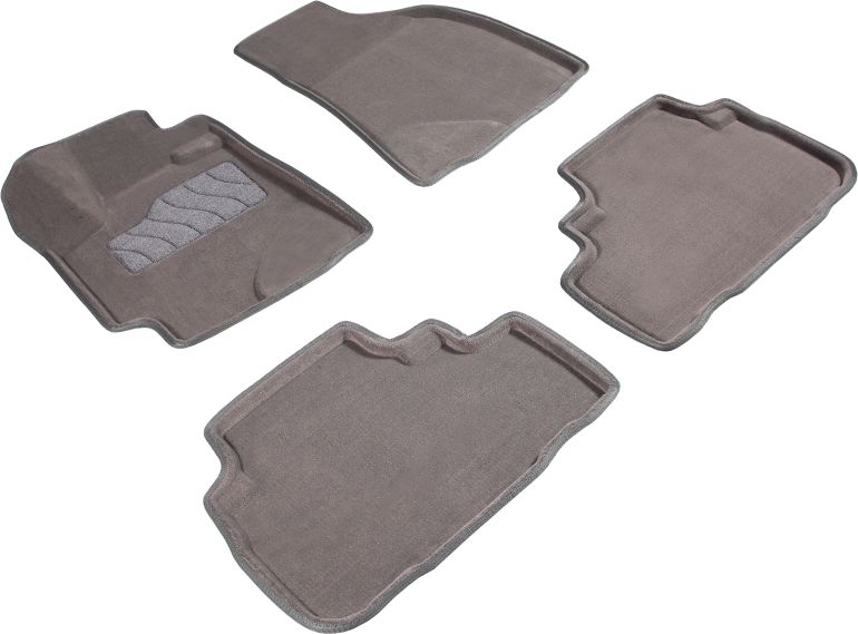 Коврики Seintex 3D ворсовые для салона Toyota Highlander II 2007-2013 серые. Артикул 84765