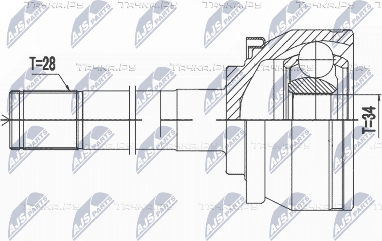 Шрус наружный (граната) NTY. Артикул NPZ-HY-511