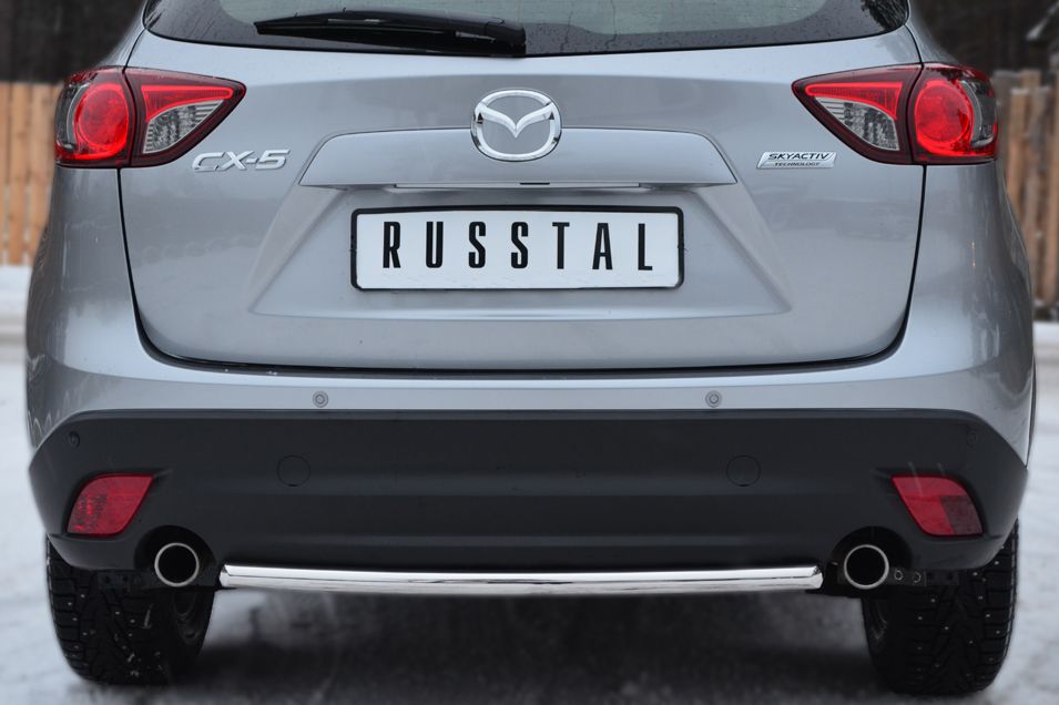 Защита RusStal заднего бампера d42 (дуга) для Mazda CX-5 2011-2017. Артикул M5Z-001139