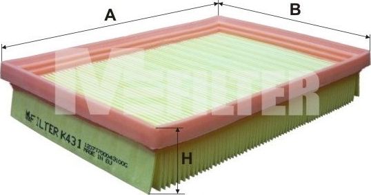 Воздушный фильтр MFilter. Артикул K 431