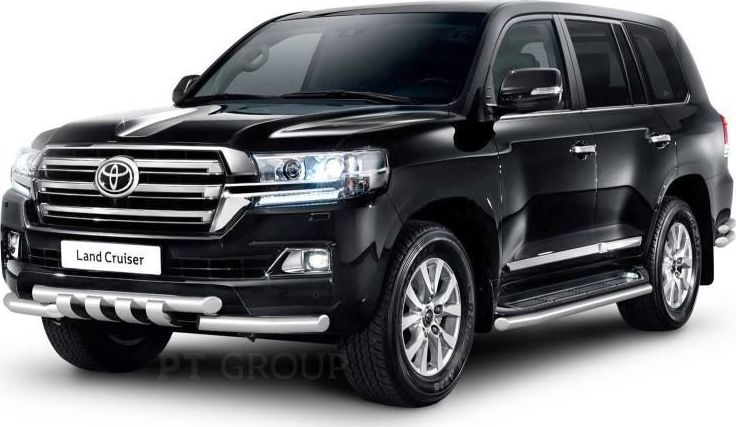 Защита порогов PT Group окантовка d63 (НПС) для Toyota Land Cruiser 200 рестайлинг 2015-2021. Артикул TLC220302