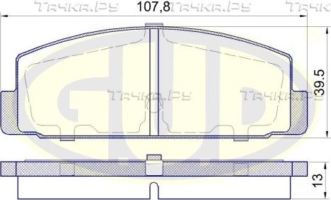 Тормозные колодки G.U.D.. Артикул GBP880155
