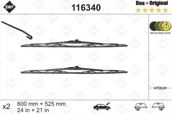 Щетки стеклоочистителя (дворники) SWF Das Original. Артикул 116340