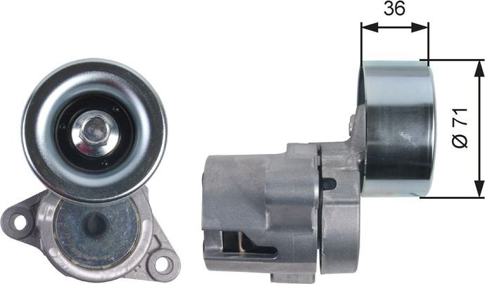 Натяжной ролик (натяжитель) приводного клинового зубчатого ремня Gates DriveAlign®. Артикул T39133