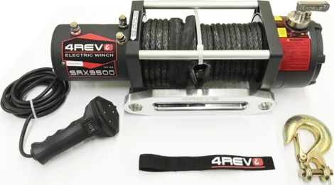 Лебёдка электрическая 12V 4Revo SRX 9500 lbs 4320 кг (синтетический трос). Артикул 4R-W093B-12
