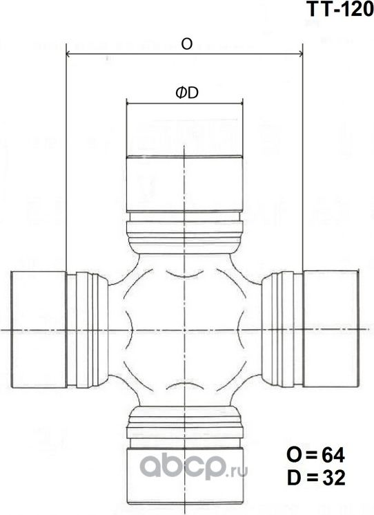 Крестовина карданного вала (Toyo). Артикул TT-120