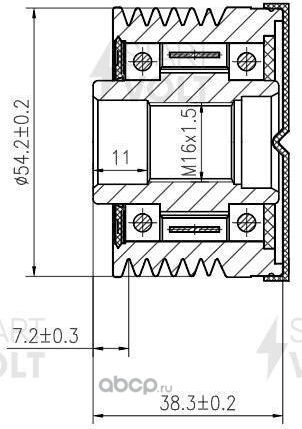 Муфта генератора обгонная StartVOLT для Peugeot 206 1999-2012. Артикул SGP 2002