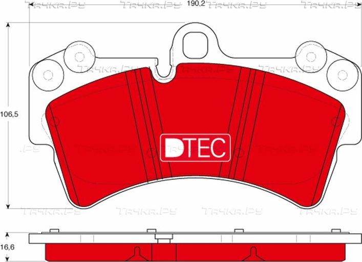 Тормозные колодки TRW DTEC COTEC передние для Audi Q7 I (4L) 2006-2015. Артикул GDB1548DTE