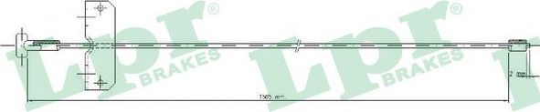 Трос ручника (тросик ручного тормоза) LPR. Артикул C0751B