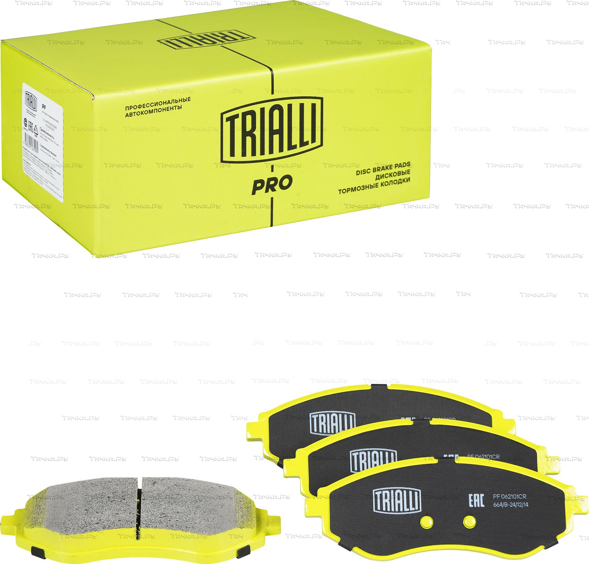 Тормозные колодки Trialli (Керамика) передние для Chevrolet Aveo I 2003-2012. Артикул PF 062101CR