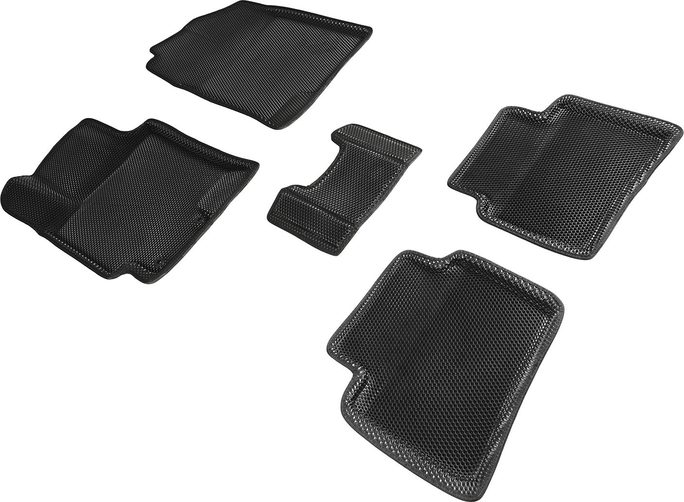 Коврики Seintex 3D EVA Соты для салона Kia Rio IV 2017-2026 ЧЕРНЫЕ. Артикул 95163