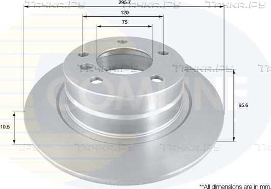Тормозной диск Comline COATED для BMW 1 I (E81/E82/E87/E88) 2004-2012. Артикул ADC1730