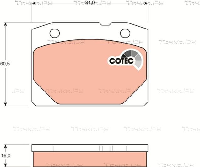 Тормозные колодки TRW COTEC передние для ВАЗ 2101 1970-2005. Артикул GDB140