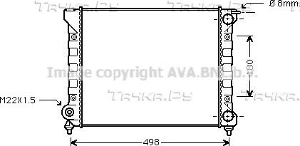 Радиатор охлаждения двигателя AVA для Volkswagen Jetta II 1984-1992. Артикул VNA2040