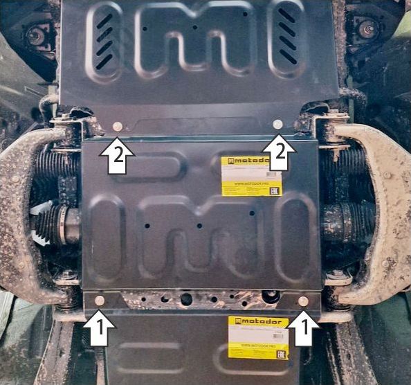 Защита Мотодор для двигателя, переднего дифференциала Foton Tunland V9 2024-2026. Артикул 77508