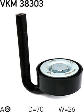 Натяжной ролик (натяжитель) приводного поликлинового ремня SKF. Артикул VKM 38303